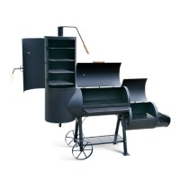 Deluxe 3 Barrel Smoker Outdoor Commercial Charcoal BBQ Grill